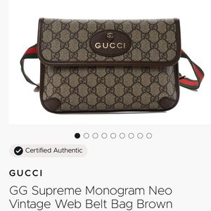 Gucci GG Supreme Neo Vintage Belt Bag in Brown